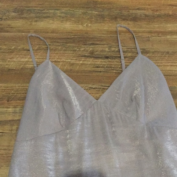 Anthropologie Moulinette Soeurs Shimmery Purple Asymmetrical Hem Slip Dress - Picture 5 of 7